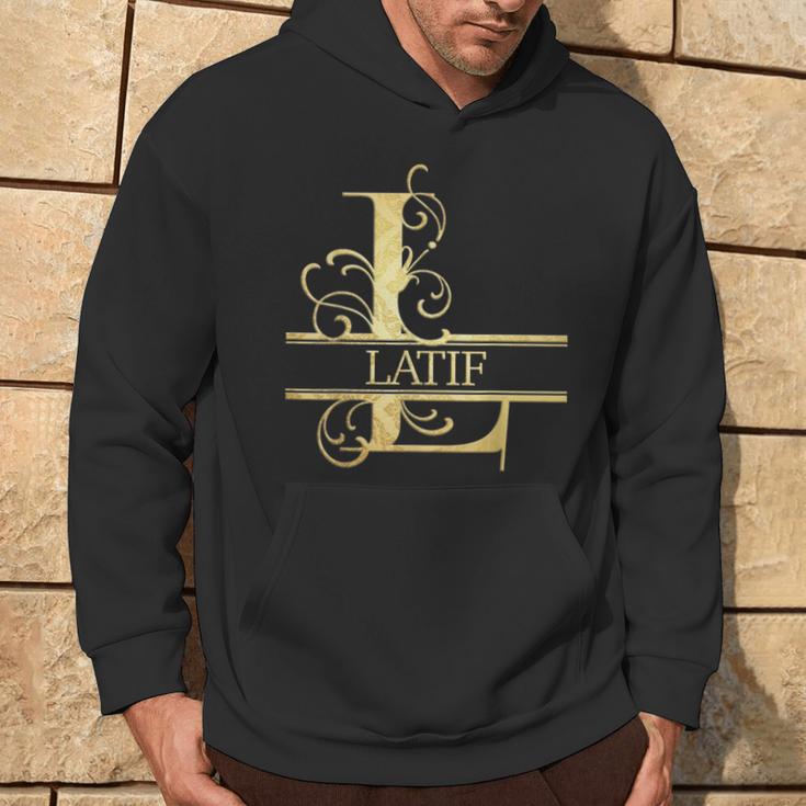 Latif Hoodie mit Goldenem Ornament-Design, Personalisiert Lebensstil