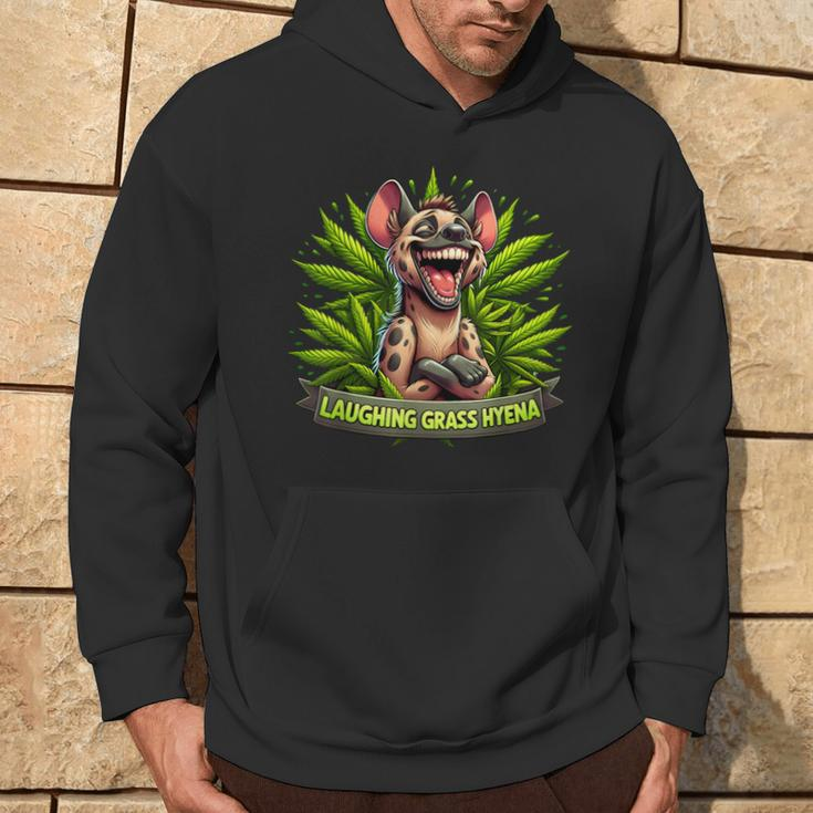 Laughing Grass Hyena Weed Leaf Cannabis Marijuana Stoner 420 Hoodie Lifestyle