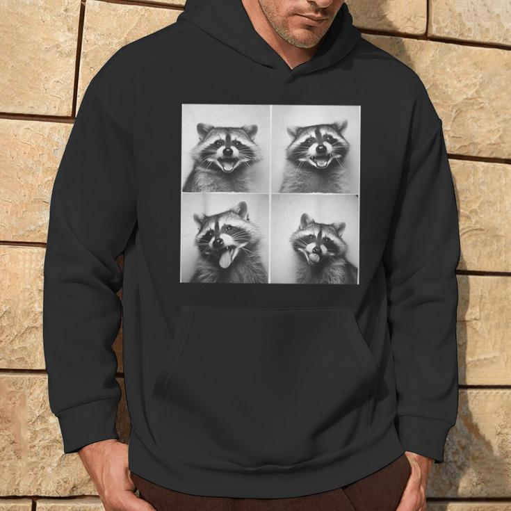 Laughing Raccoon Face Trash Raccoons Unique Quirky Animal Hoodie Lifestyle