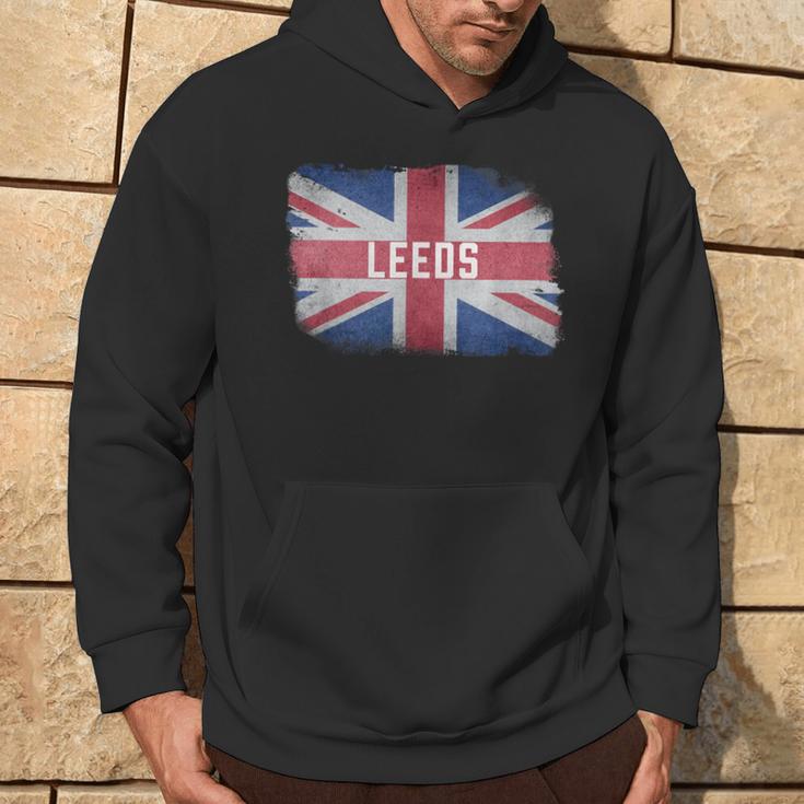 Leeds British United Kingdom Flag Vintage Uk Souvenir Hoodie Lifestyle