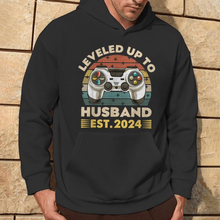 I Leveled Up To Husband Est 2024 Promoted To Hubby Groom Hoodie Lifestyle