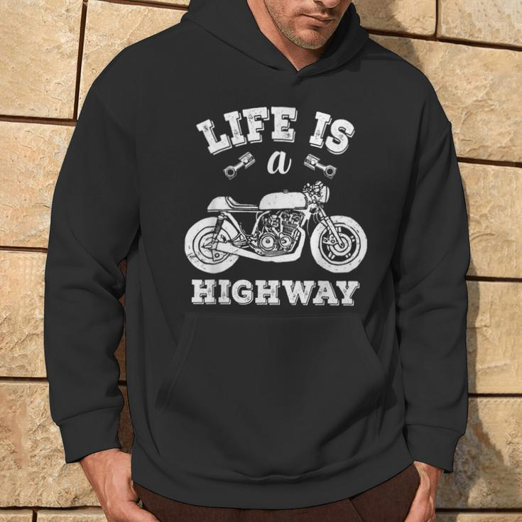 Life Is A Highway Motorcycle Biker Riders Hoodie Lifestyle