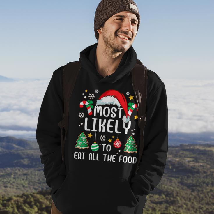 Most Likely To Eat All The Food Family Xmas Holiday Hoodie Lifestyle