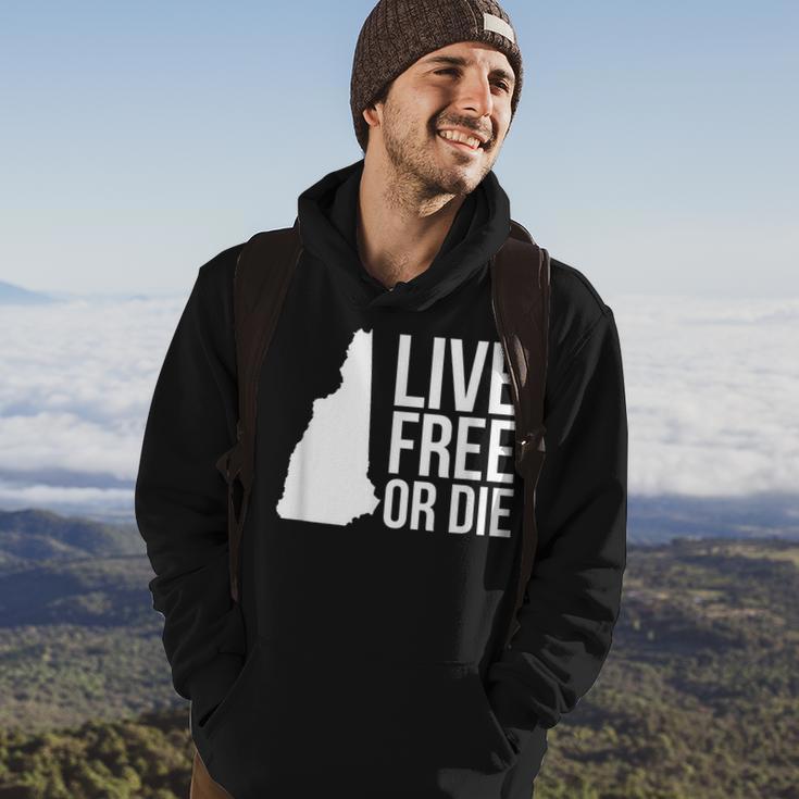 Live Free Or Die Nh Motto New Hampshire Map Hoodie Lifestyle