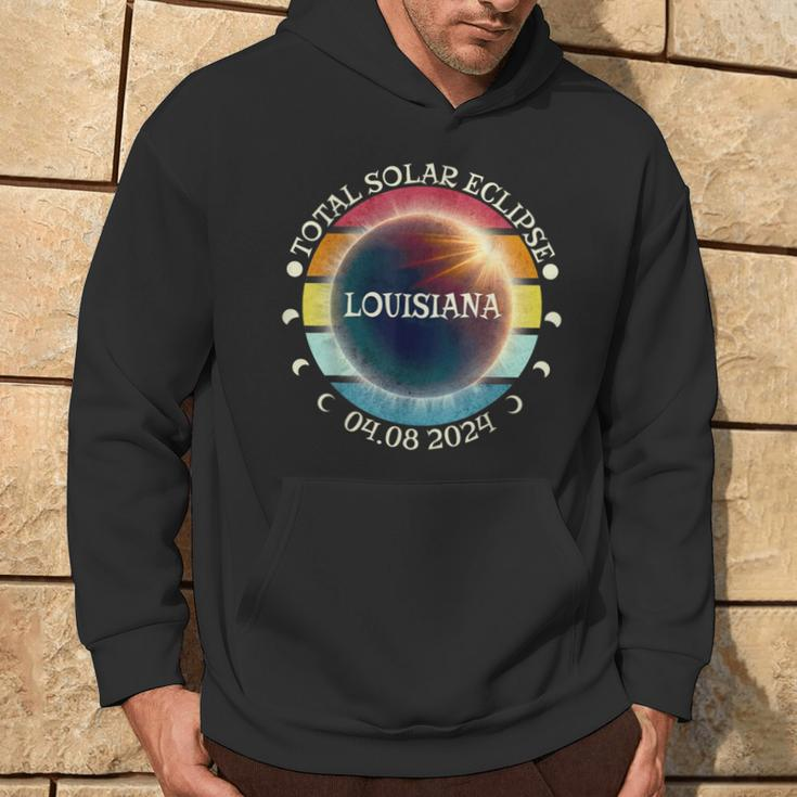 Louisiana Total Solar Eclipse April 8Th 2024 Retro Vintage Hoodie Lifestyle