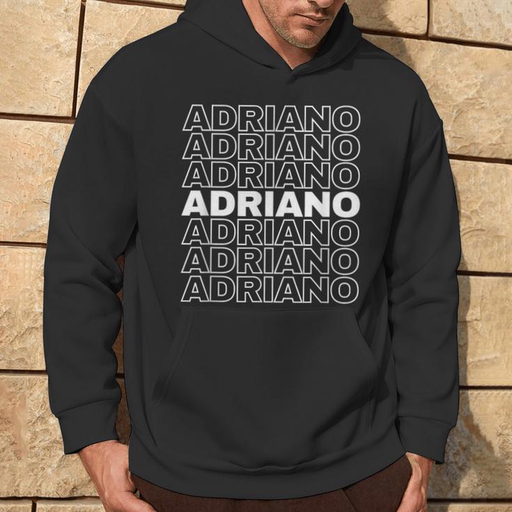 I Love Adriano Retro Pattern Personalised Hoodie Lebensstil