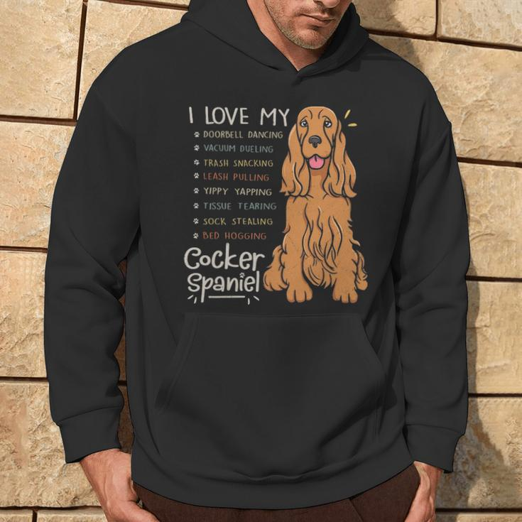 I Love My Cocker Spaniel Dog Mom Dad Hoodie Lifestyle