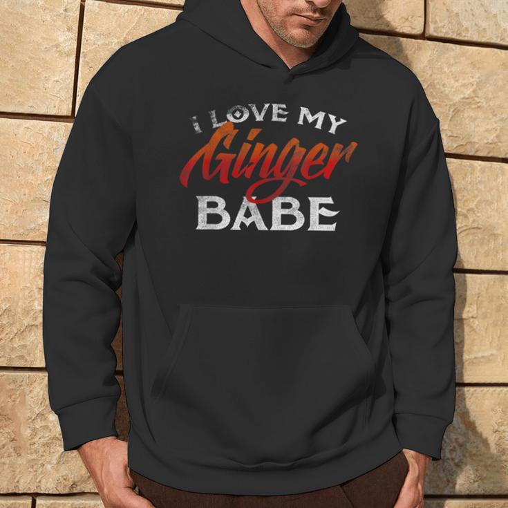 I Love My Ginger Babe Red Head Hair Cute Wife Hoodie Lifestyle