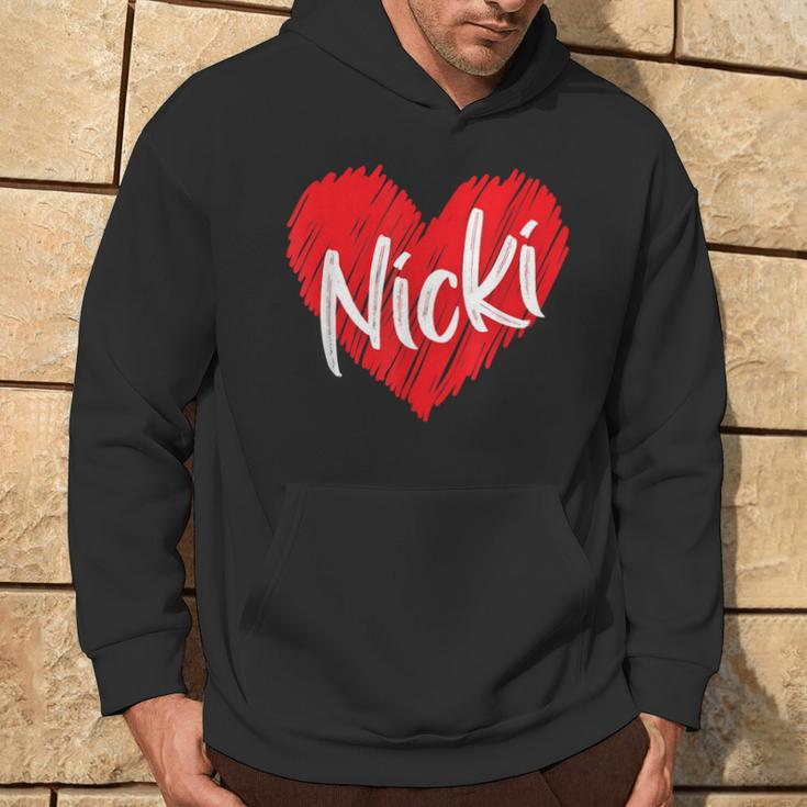 I Love Nicki Heart Personalized Name Nicki Hoodie Lifestyle