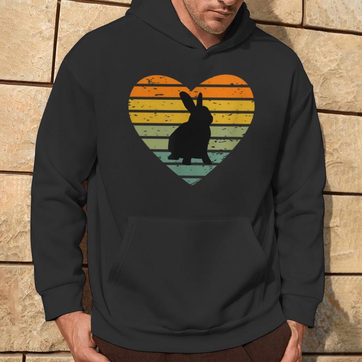 I Love Rabbit Retro Heart Rabbit Fan Kapuzenpullover Lebensstil