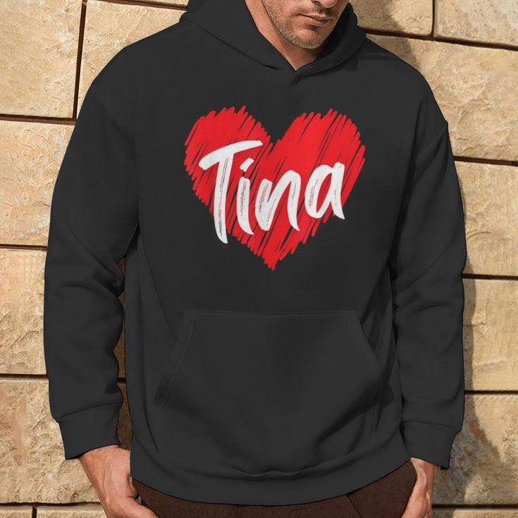 I Love Tina Heart Personalized Name Tina Hoodie Lifestyle