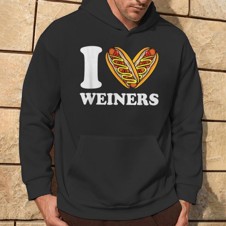 I Love Weiners Hotdogs Wiener Frank Sausage Bun Hoodie Lifestyle