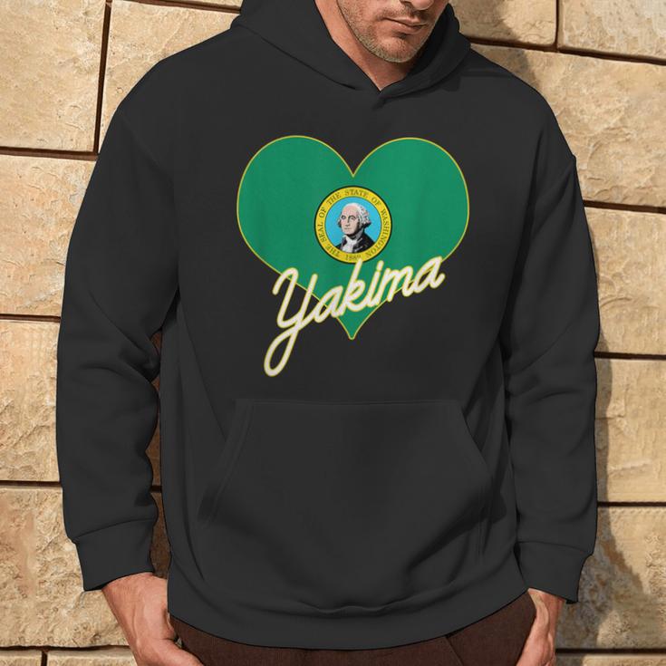 I Love Yakima Washington Heart State Flag Hometown Pride Hoodie Lifestyle