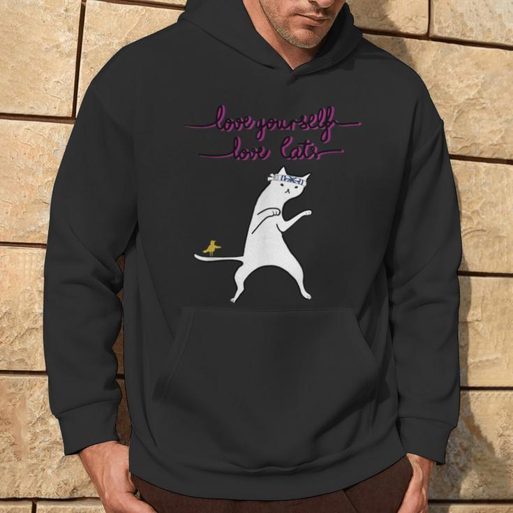 Love Yourself Dear Cats Artistic And Stylish Kung Fu Cat Hoodie Lifestyle