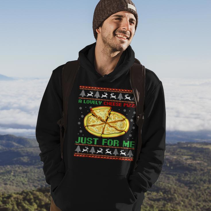 A Lovely Cheese Pizza Just For Me Christmas Pizzeria Cheesy Hoodie Lifestyle