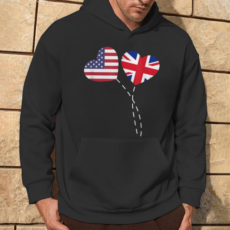 Loving Usa United Kingdom Flag Heart British Americans Love Hoodie Lifestyle