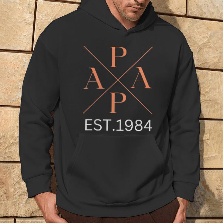 Lustiger Papa Est 1984 Papa Seit 1984 Papa 1984 Kapuzenpullover Lebensstil