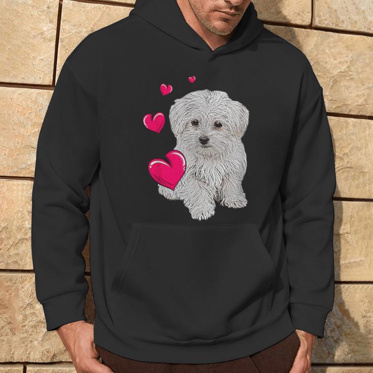 Maltese Dog And Heart Dog Hoodie Lebensstil