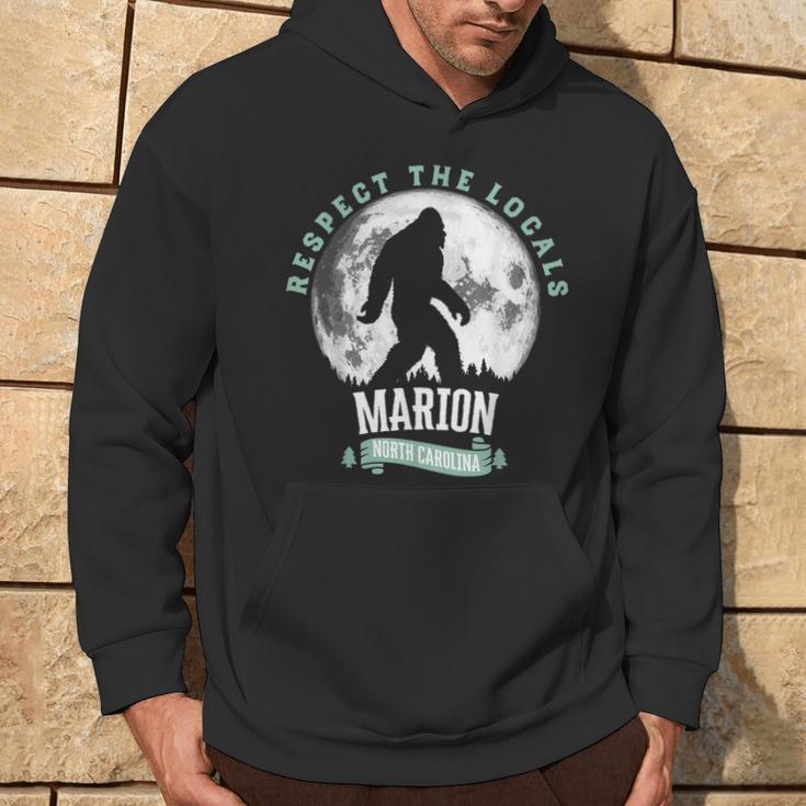 Marion North Carolina Respect The Locals Bigfoot Sasquatch M Hoodie Lifestyle