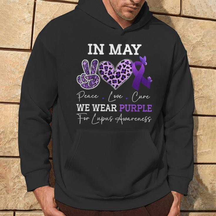 In May We Wear Purple Lupus Awareness Ribbon Purple Lupus Hoodie Lifestyle