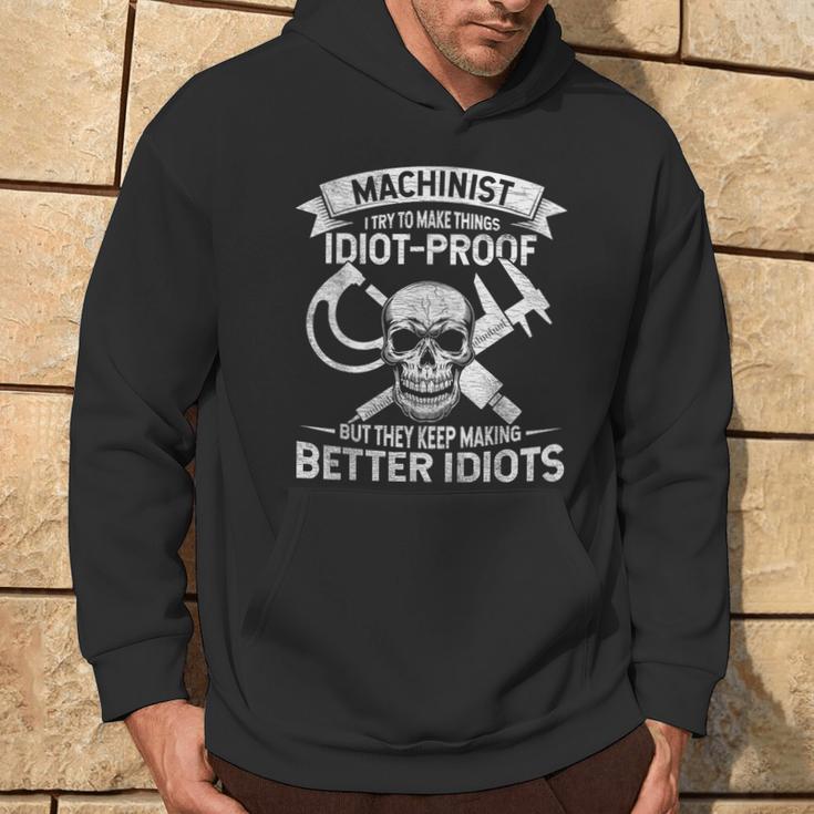 Mechanic Slogan I Try To Make Things Idiot-Proof Worker Hoodie Lifestyle