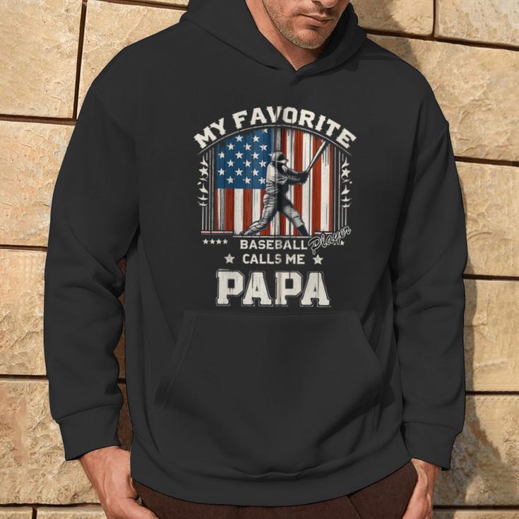 Mein Lieblings-Baseballspieler Nennt Mich Papa American Flag Dad Kapuzenjacke Kapuzenpullover Lebensstil