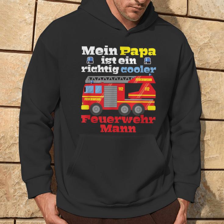 Mein Papa Ist Ein Richtig Cooler Fireman Kapuzenpullover Lebensstil