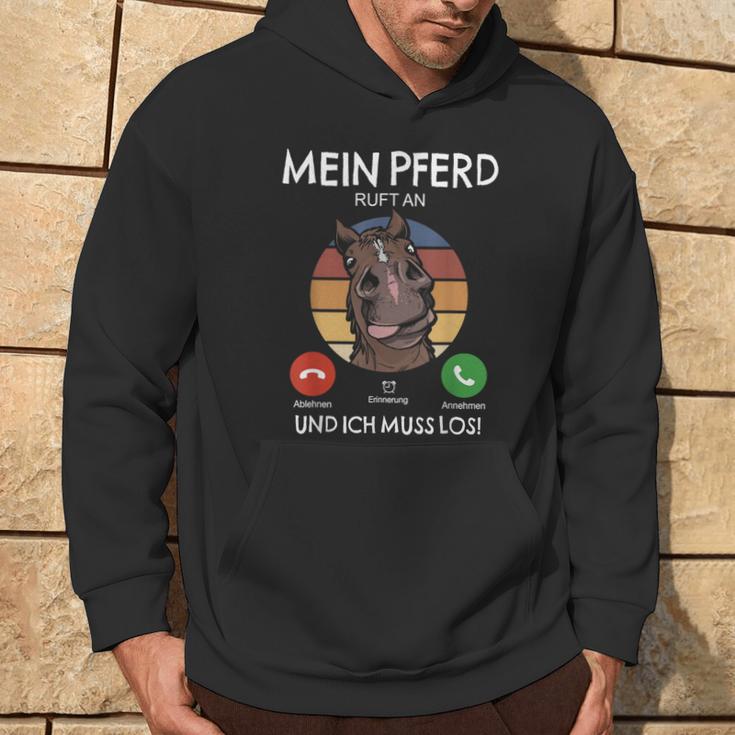 Mein Pferd Ruft An Und Ich Muss Los Reiterin Reiten Pferde German Kapuzenpullover Lebensstil