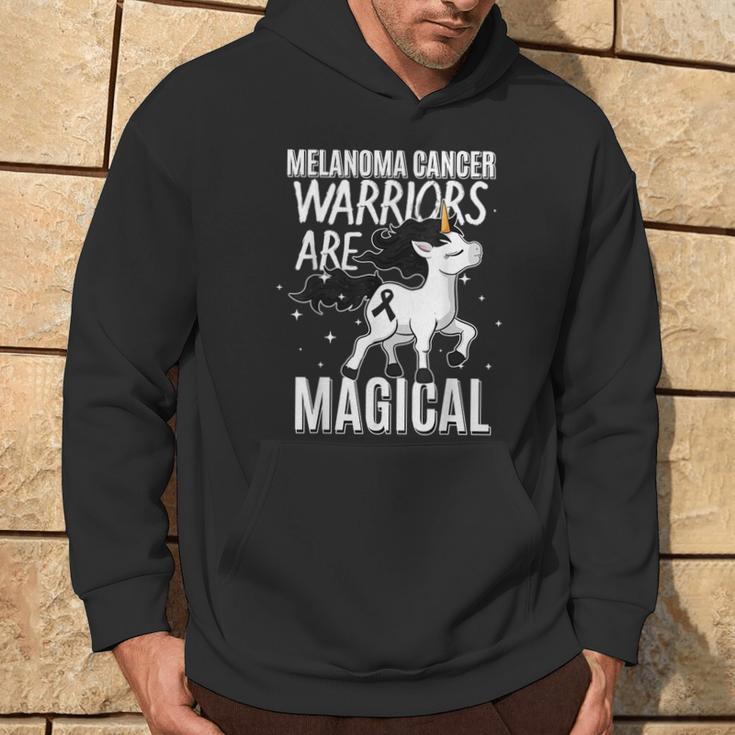 Melanoma Cancer Magical Unicorn Black Ribbon Dermatologist Hoodie Lifestyle