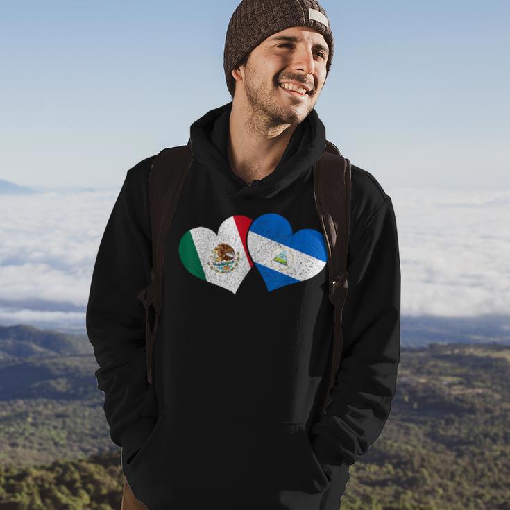 Mexico Nicaragua Hearts Mexican Nicaraguan Flag Pride Nica Hoodie Lifestyle