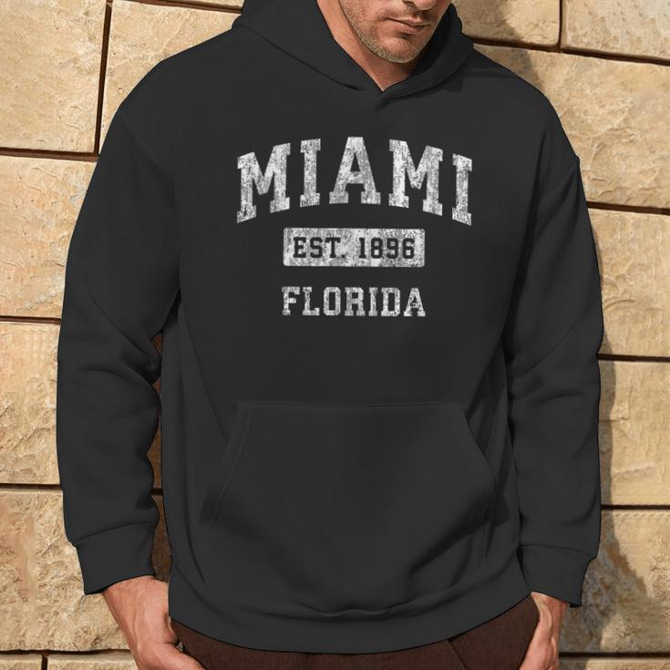 Miami Florida Fl Vintage Established Sports Hoodie Lifestyle