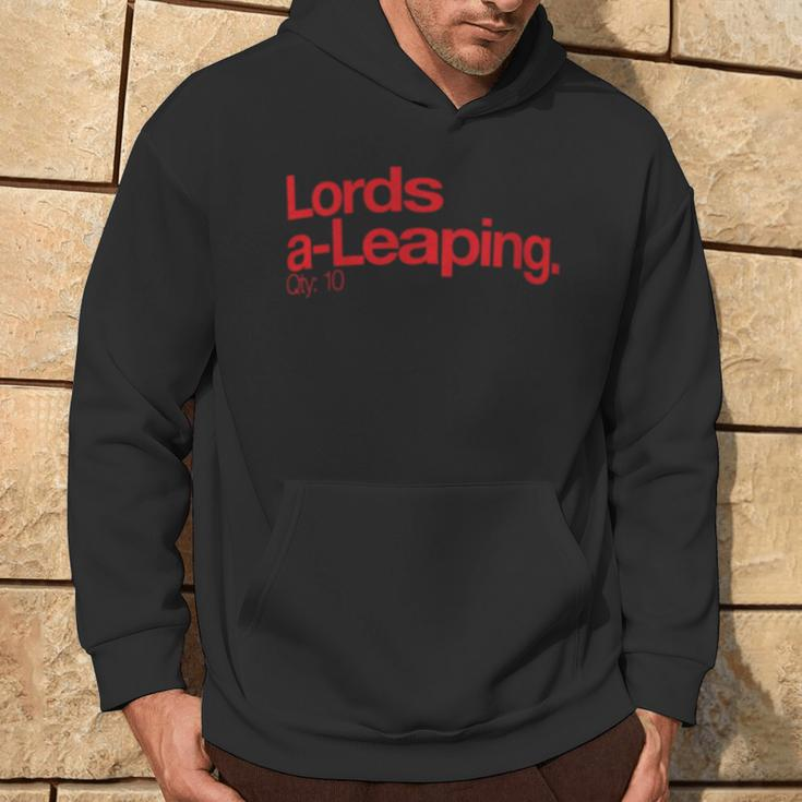 Minimalist ChristmasLords A Leaping Q 10 Hoodie Lifestyle