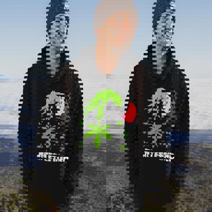 Mistlestoned Weed Leaf Cannabis Marijuana Ugly Christmas Hoodie