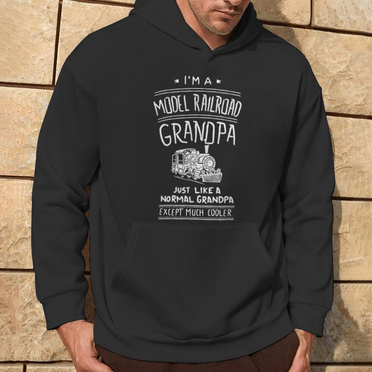 Model Railroad Grandpa Train Father's Day Hoodie Lifestyle