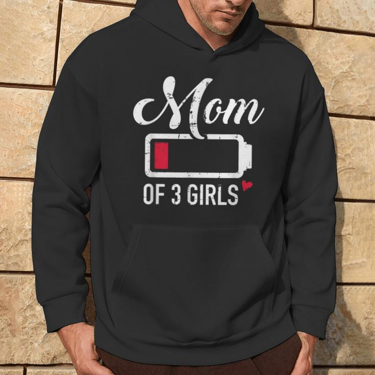 Mom Of 3 Girls Low Battery Hoodie Lifestyle