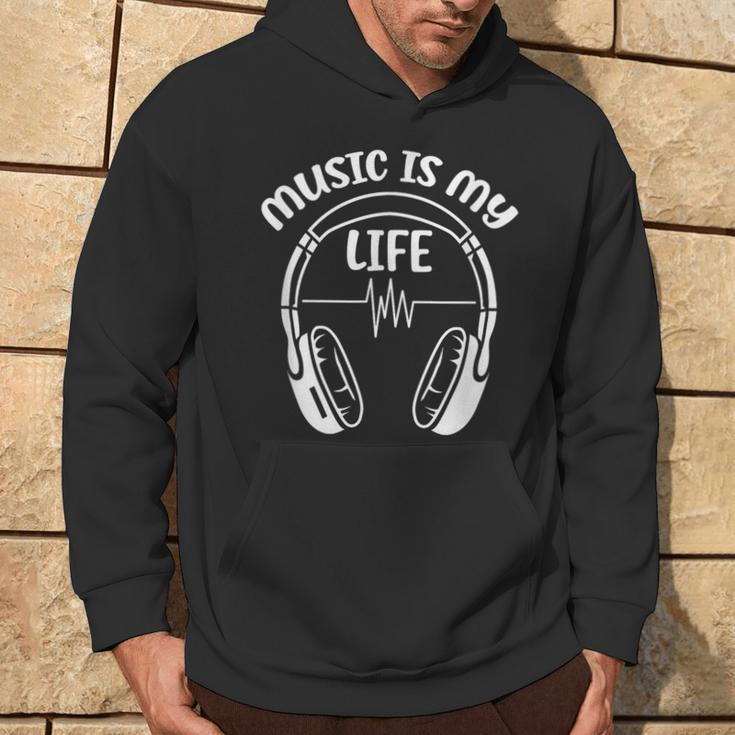 Music Is My Life Headphone Musician Dj Music Lover Hoodie Lifestyle