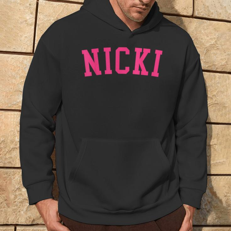 Name Nicki Personalized I Love Nicki Vintage Retro Hoodie Lifestyle