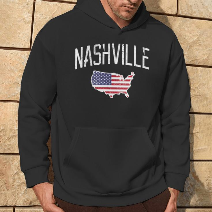Nashville Tennessee City Pride Usa Flag Distressed Hoodie Lifestyle