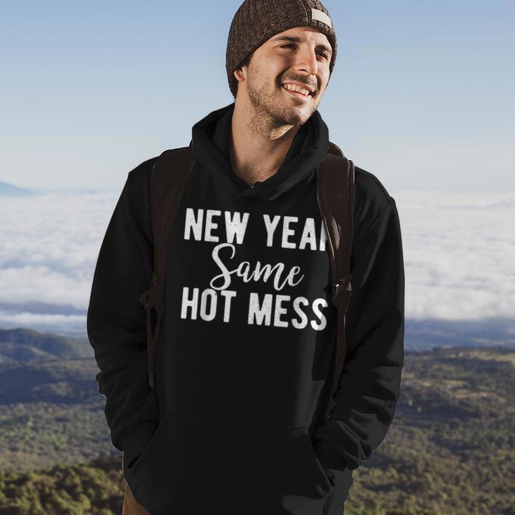 New Year Same Hot Mess Resolutions Workout Party Hoodie Lifestyle