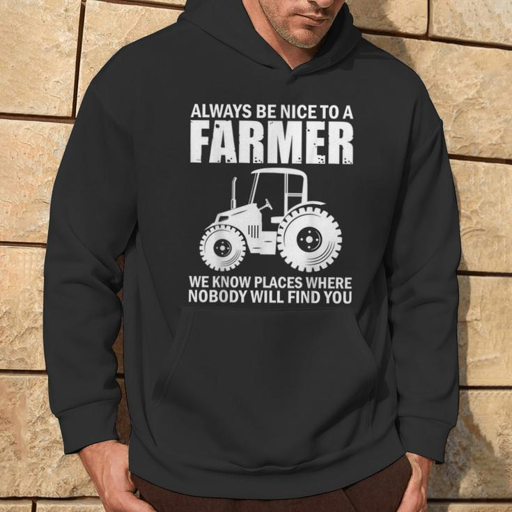 Be Nice To Farmer Tractor Rancher Farming Hoodie Lifestyle