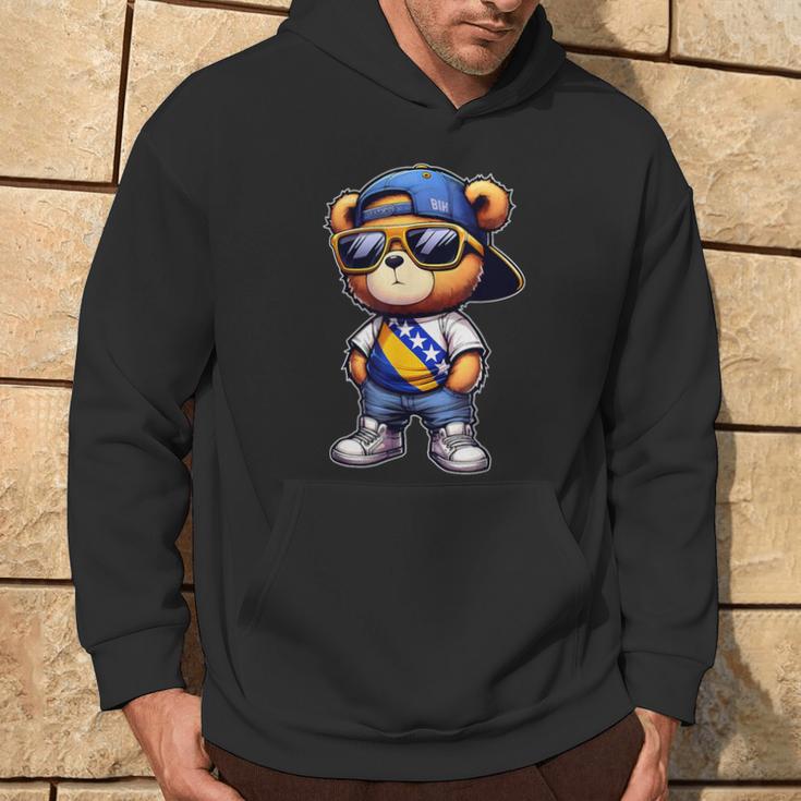 Niedlicher Teddybär Mit Bosnischer Flagge Bosniens Hoodie Lebensstil