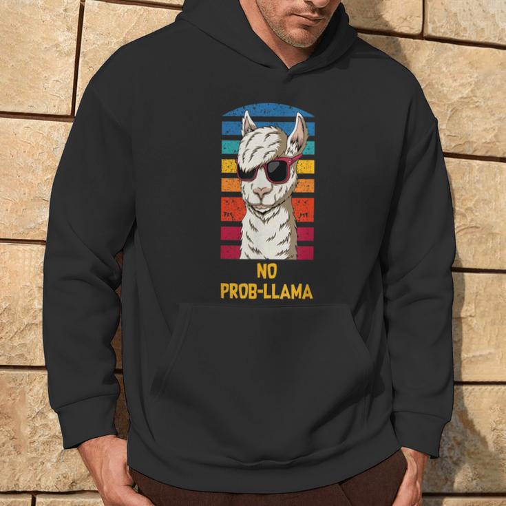 No Prob-Llama Word Play Lama Alpaca Vintage Hoodie Lifestyle