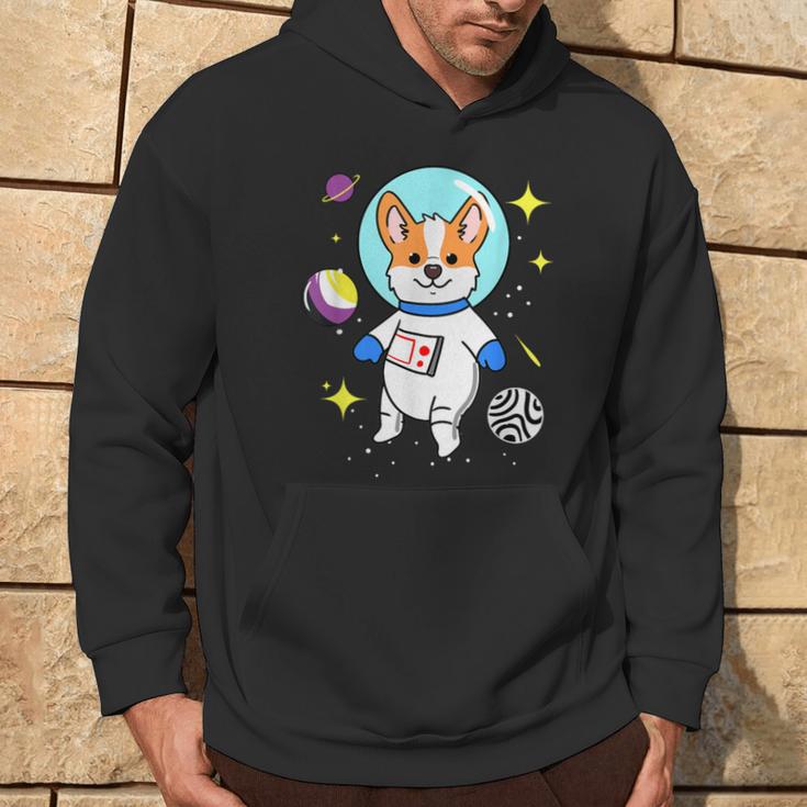 Nonbinary Corgi In Space Nonbinary Pride Hoodie Lifestyle