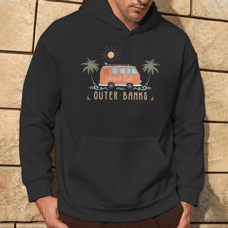 Outer Banks Dreaming Surfer Van Pogue Life Beach Palm Trees Hoodie Lifestyle