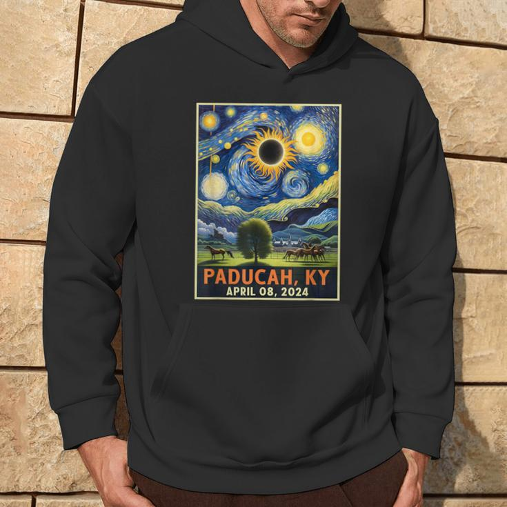 Paducah Kentucky Total Solar Eclipse 2024 Starry Night Hoodie Lifestyle