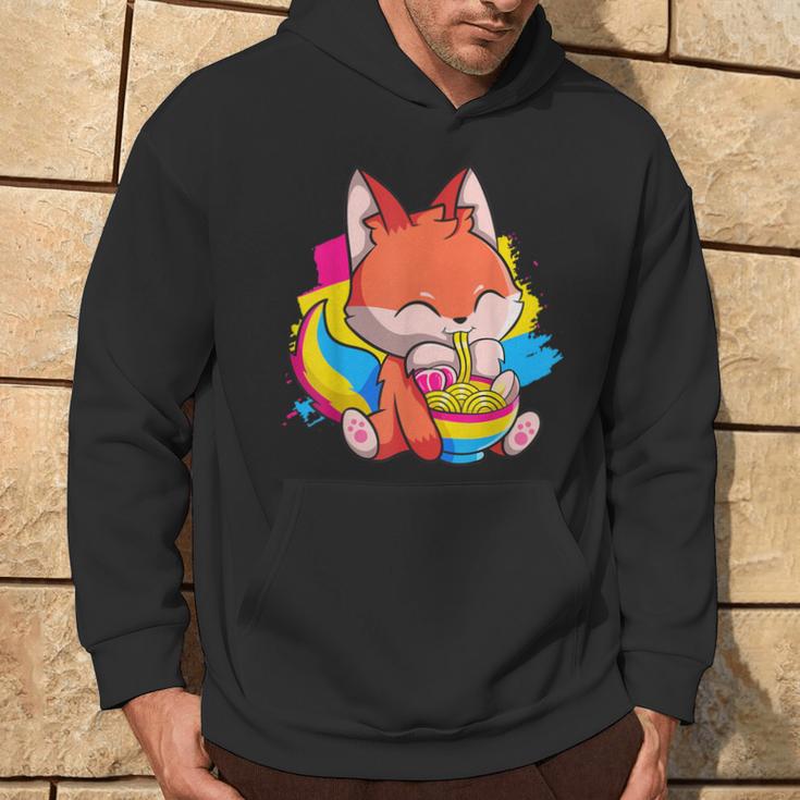 Pansexual Pride Kawaii Fox Ramen Noodles Pansexual Flag Hoodie Lifestyle