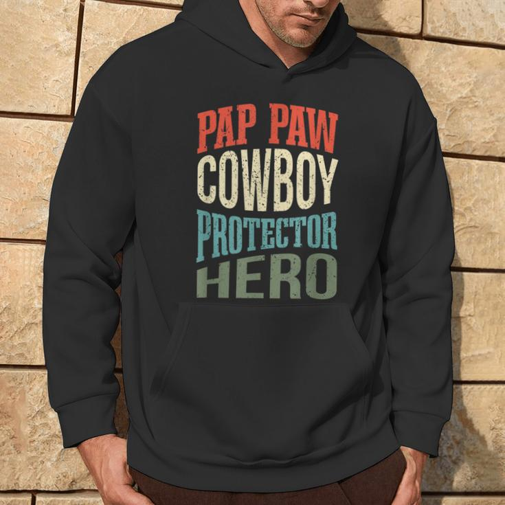 Pap Paw Cowboy Protector Hero Grandpa Profession Hoodie Lifestyle