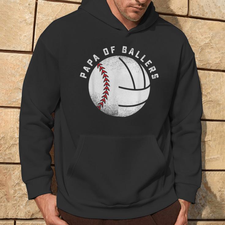 Papa Baseballolleyball Spieler Tochter Sohn Sport Team Dad Kapuzenpullover Lebensstil