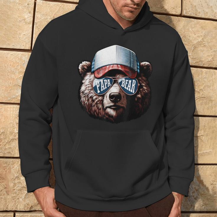 Papa Bear Face Fathers Day Daddy Bear Hoodie Lifestyle