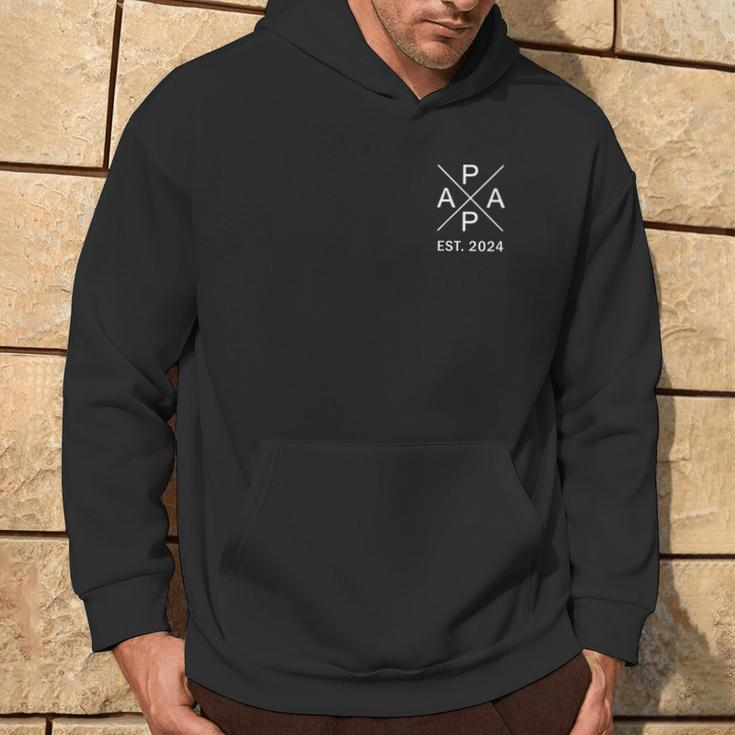 Papa Est 2024 Promoted To Grandpa First Time Fathers Day Men Hoodie Lifestyle